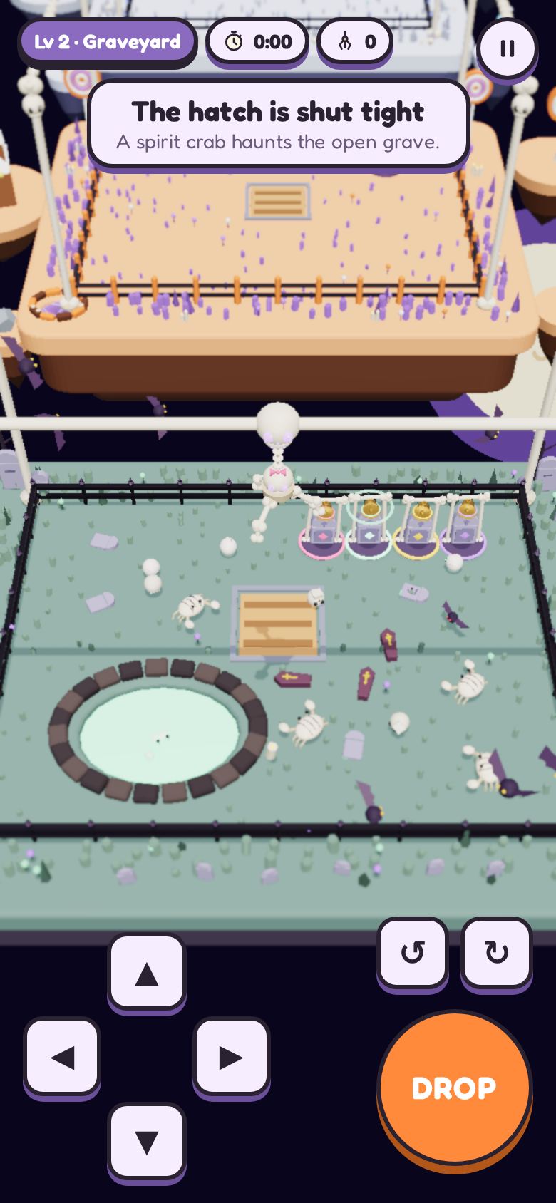 The Graveyard island with four tombstone bells