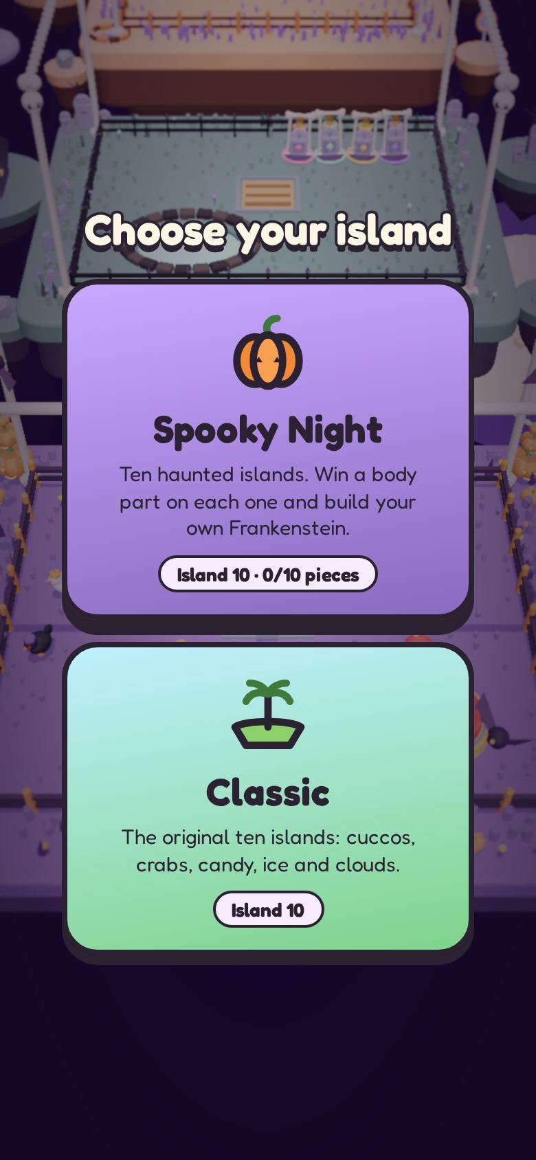 Choosing between Spooky Night and Classic